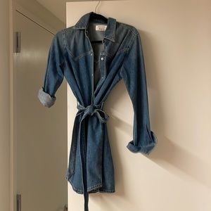 Reformation button dress denim dress